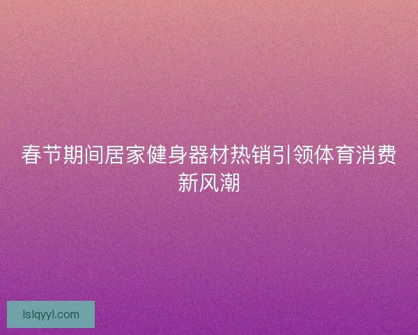 春节期间居家健身器材热销引领体育消费新风潮 春节期间居家健身器材热销引领体育消费新风潮